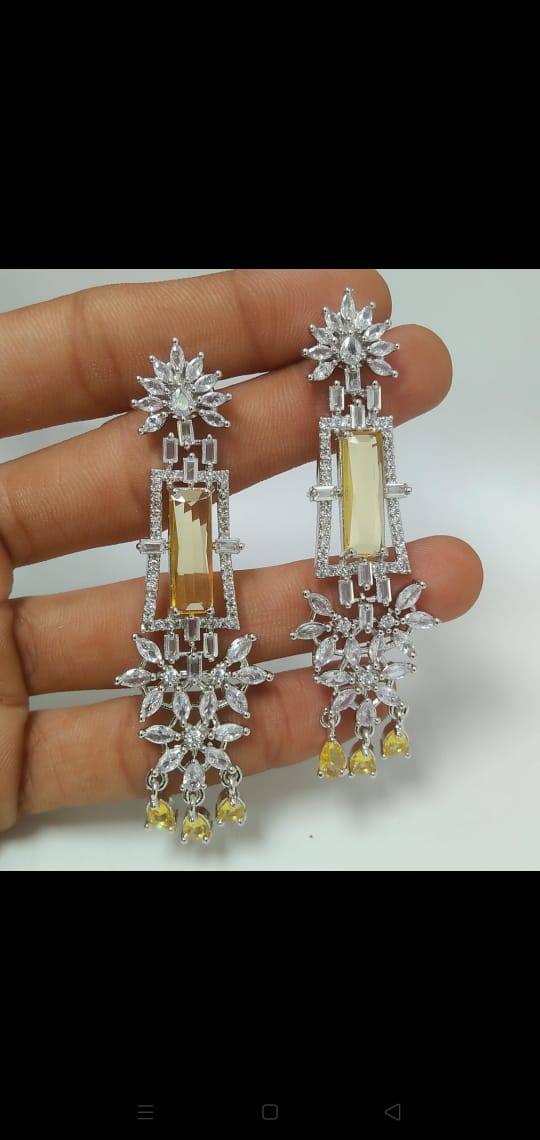 earrings with orange crystal