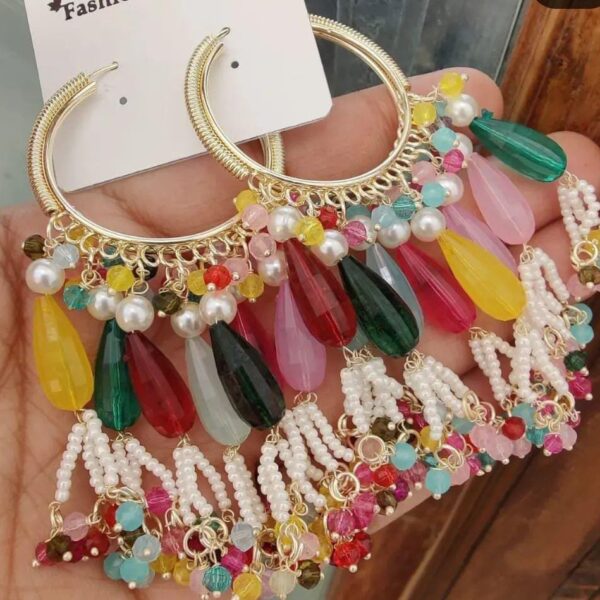 Colorful Sajni Earring Hoops, lightweight for Party Wear